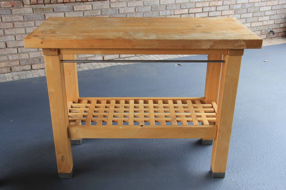 When it was a beat-up Ikea table.